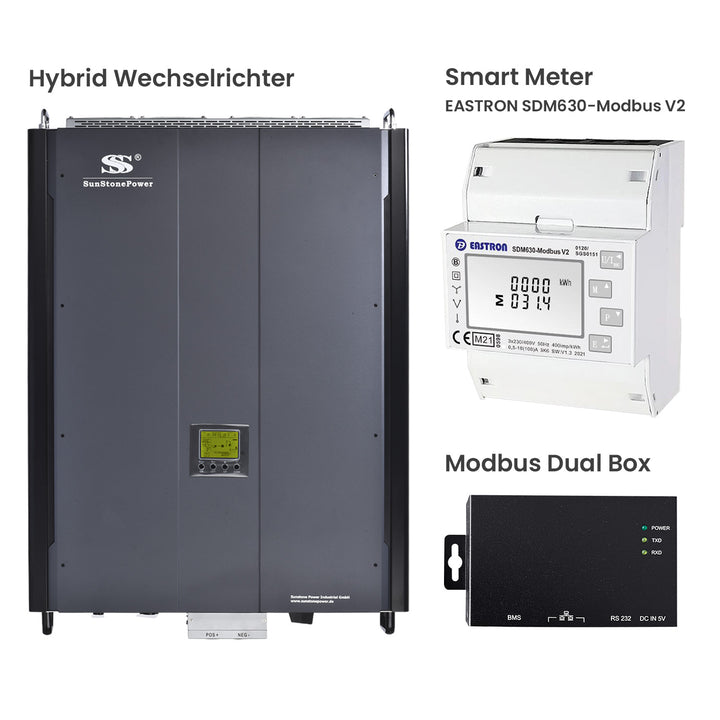 15KW Solar Wechselrichter 3 Phasig 48V Hybridwechselrichter mit Modbus-Box, Smart Meter EASTRON SDM630-Modbus V2 | Sunstone Power Industrial GmbH | PV-Anlagen Produkte kaufen, Deutschland-Lager