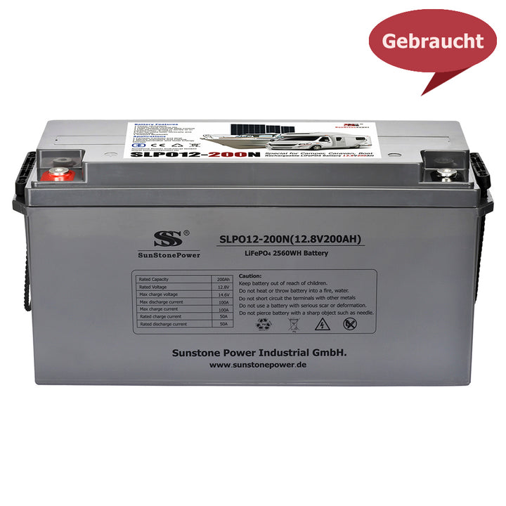 12V 200AH Gebrauchte LiFePO4 Batterie Wohnmobil Lithium Eisenphosphat Akku Speicher 0% MwSt | SunStonePower