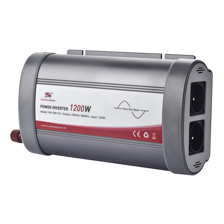 1200W Wechselrichter 12V auf 230V Reiner Sinus mit LCD-Bildschirm Spannungswandler | Sunstone Power