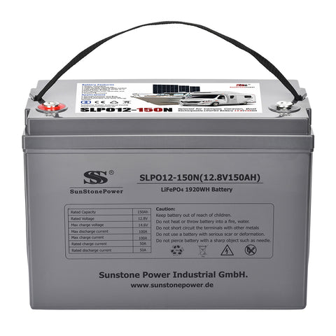 12V 150AH Solar Lithium Akku 1920Wh LiFePO4 Speicher mit Bluetooth für Caravan Boot | Sunstone Power Industrial GmbH | PV-Anlagen Produkte kaufen