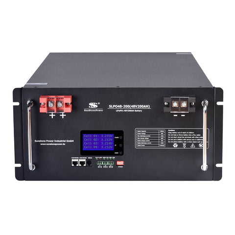 48V 200AH LiFePO4 Rack-Mounted-Batterie 9,6kWh Energiespeicher mit BMS LCD für Heimsolaranlage 0% MwSt KAUFEN | Sunstone Power