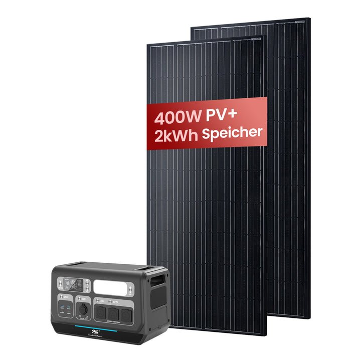 Balkonkraftwerk 2kwh Kompaktset 400w Solarmodule | Sunstone Power Industrial GmbH | DE-Lager 