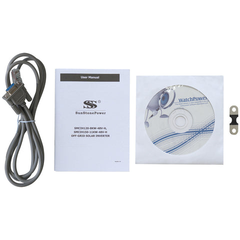 Wechselrichter SMCIH120-4KW-24V-H Zubehör, einschließlich RS232-RJ45-Kabel, Handbuch usw. | Sunstone Power