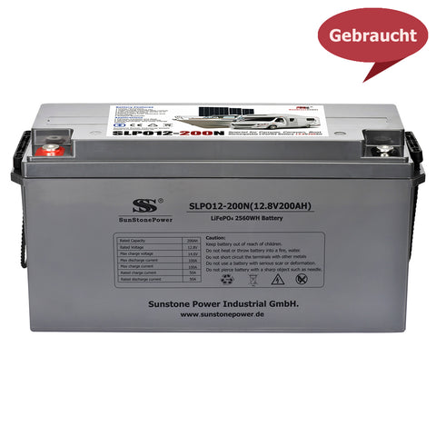12V 200AH Gebrauchte LiFePO4 Batterie Wohnmobil Lithium Eisenphosphat Akku Speicher 0% MwSt | SunStonePower