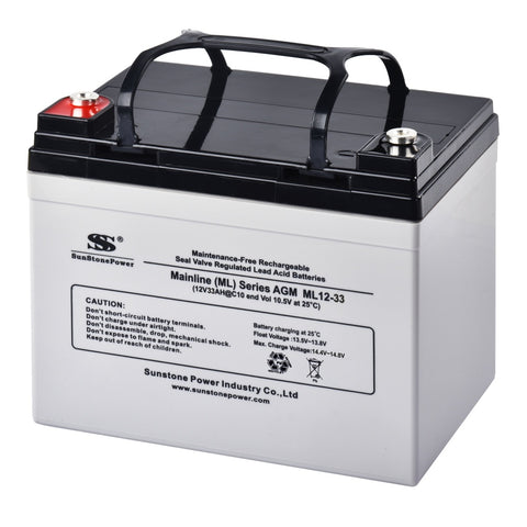 12V 33Ah wiederaufladbare USV Bleibatterien AGM Akkuspeicher | Sunstone Power