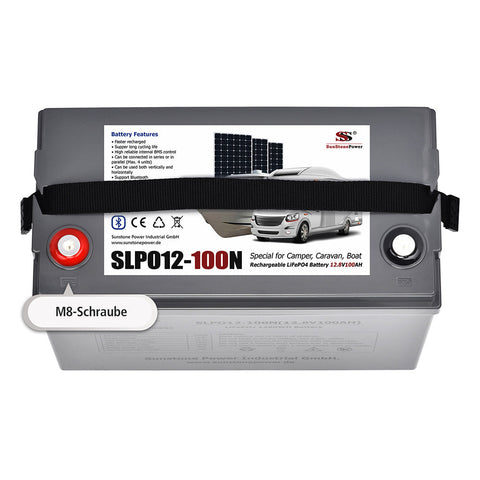 12V 100AH LiFePO4 Batteriespeicher mit Blutooth für Solaranlage Wohnmobil 0% MwSt | Sunstone Power