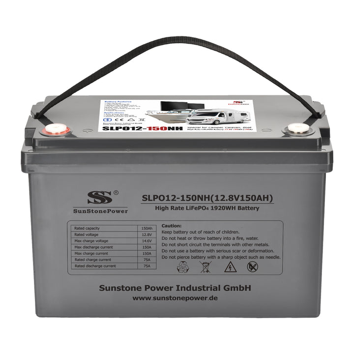 12V 150AH Lithium Ionen Akku 150A Entladung PV Anlage LiFePO4 Hausbatteriespeicher | Sunstone Power