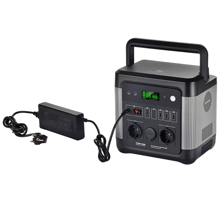 Tragbare Powerstation 999WH 1200W mit Adapter für Notstrom Camping Wohnmobile | Sunstone Power