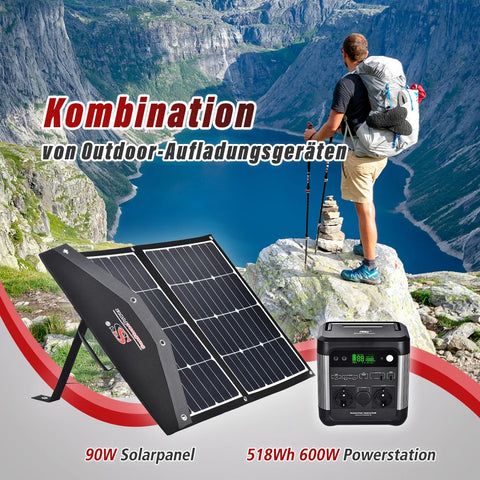 600W Tragbare Powerstation mit Solarpanel 90W, 999Wh mobile Stromversorgung | Sunstone Power