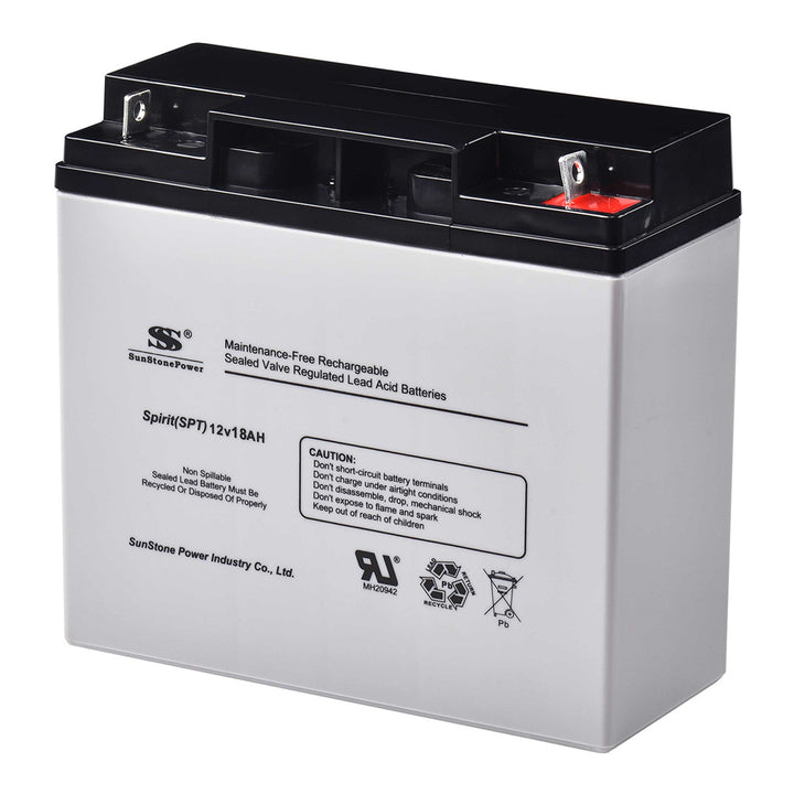 12V 18Ah AGM Backupbatterie Wartungsfreie Blei Akku für Solaranlagen Speicher | Sunstone Power