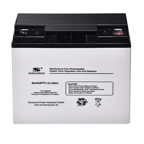 12V 18AH Wartungsfreier VRLA Batterie für Notstrom Anlage UPS Alarmanlage | Sunstone Power | DE-Lager 