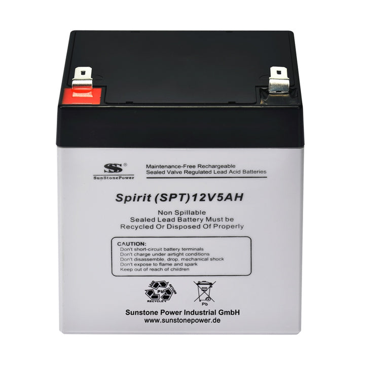 12V 5Ah wartungsfreier AGM Akkus VRLA Batteriespeicher USV Ersatzakku | Sunstone Power 