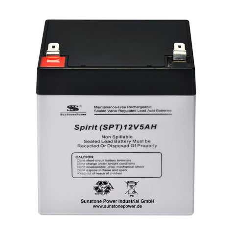 12V 5Ah wartungsfreier AGM Akkus VRLA Batteriespeicher USV Ersatzakku | Sunstone Power 