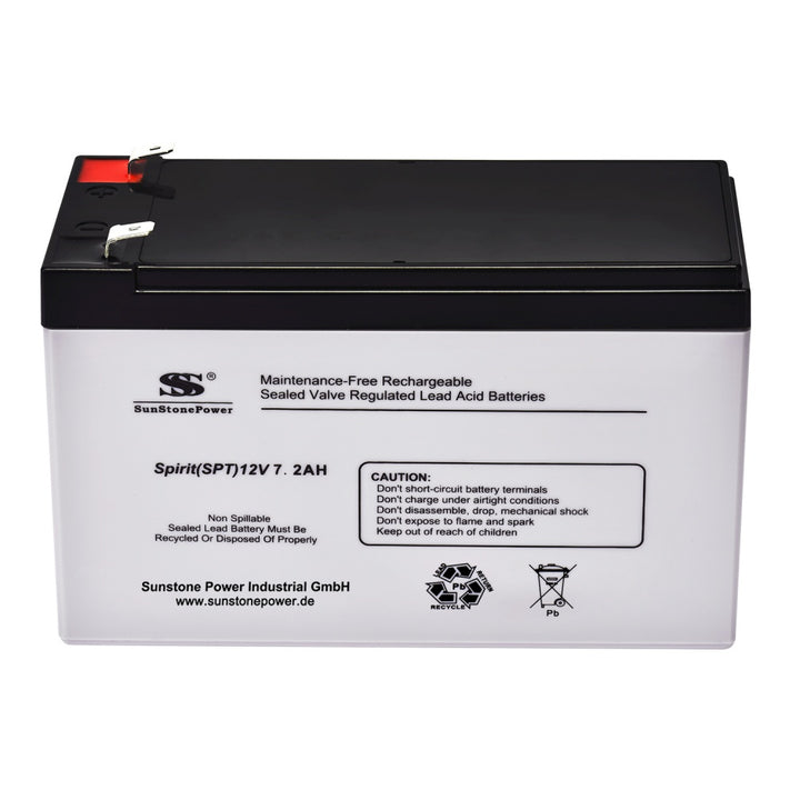 12V 7,2Ah AGM Akku wartungsfreie Blei Batterie für Solarenergie Speicher | Sunstone Power 