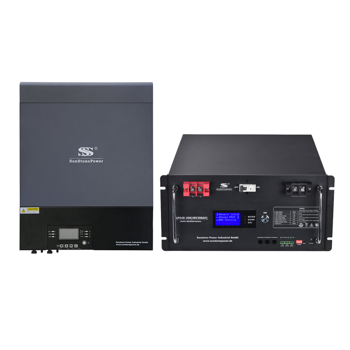 Stromspeicher Wechselrichter Bundle KAUFEN: Wechselrichter für PV-Solaranlage 11KW 1 Phasig, 48V LiFePO4 Akku 9,6KWh | Sunstone Power Industrial GmbH
